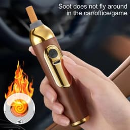 Mini Handheld Ashtrays Anti Soot-flying Cigar Cover Walnut Wood Cigar Holder Ash Organizer For Car Driving Ashtray Cigar Holder