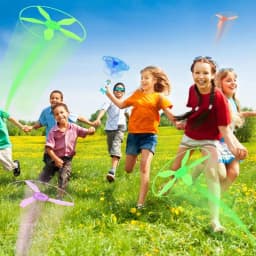 Flying Disc Launcher Toy Rocket Shape Flying Toys Disc Launcher For Kids Interactive Fetch Toy Spinning Toy Indoor & Outside Toy