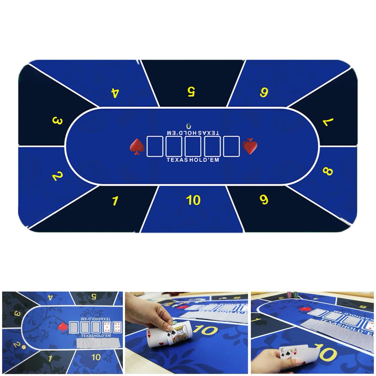 1.2m Deluxe Suede Rubber Texas Holdem Pokers Tablecloth With Flower Pattern Casino Poker Set Board Game Mat Poker Accessory
