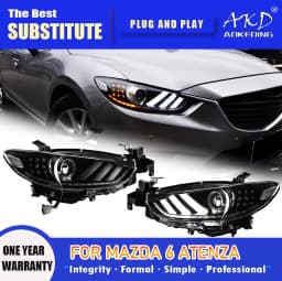 AKD Head Lamp for Mazda 6 Atenza LED Headlight 2013-2016 Headlights Mazda6 DRL Turn Signal High Beam Angel Eye Projector
