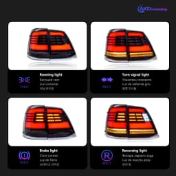 AKD Tail Lamp for Toyota Land Cruiser LED Tail Light 2008-2015 Land LC200 Rear Fog Brake Turn Signal Automotive Accessories
