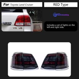 AKD Tail Lamp for Toyota Land Cruiser LED Tail Light 2008-2015 Land LC200 Rear Fog Brake Turn Signal Automotive Accessories