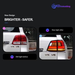 AKD Tail Lamp for Toyota Land Cruiser LED Tail Light 2008-2015 Land LC200 Rear Fog Brake Turn Signal Automotive Accessories