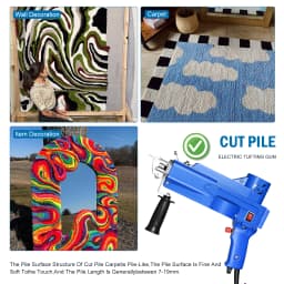 Electric Carpet Tufting Gun, 2 in 1, Both Cut Pile and Loop Pile, Hand Gun, Carpet Weaving, Flocking Machines, DIY Textile Gun