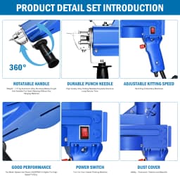 Electric Carpet Tufting Gun, 2 in 1, Both Cut Pile and Loop Pile, Hand Gun, Carpet Weaving, Flocking Machines, DIY Textile Gun