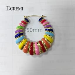 DOREMI Enamel Colorful Multishape Bamboo Earrings Hiphop Customize Color Earring Bamboo Style Custom Earrings for Women Gifts