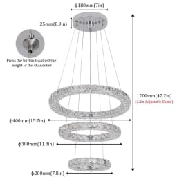 Modern Pendant Light Nordic Luxury K9 Crystal Led Chandelier Living Dining Room Ceiling Lamp Luminarie Chambre Home Decor Fixtur