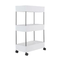 Slim Storage Cart 3 Tier Utility Cart With Wheels Mobile Organizer On Wheels Clutter Storage For Bathroom Kitchen Space Saving