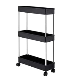 Slim Storage Cart 3 Tier Utility Cart With Wheels Mobile Organizer On Wheels Clutter Storage For Bathroom Kitchen Space Saving