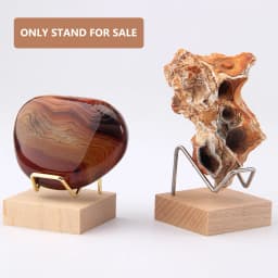 Stone Crystal Cluster Stand With Metal Arm And Wooden Base Mineral Specimen Display Holder Home Decoration Accessories