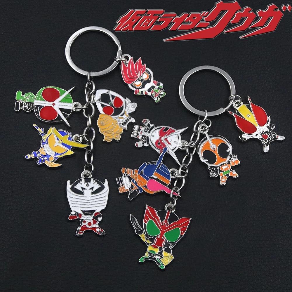 Anime Masked Kamen Rider Keychains Cartoon Cute Figure Metal Pendant Key Chain For Men Women Christmas Gift Cosplay Jewelry