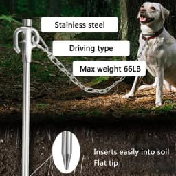 Dog Stake Dog Tie Out Stake 360 Swivel 360 Swivel Dog Tie Out Stake Dog Anchor Max Weight 66LB Tent Stake For Camping Yard &