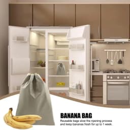Banana Storage Bag Fresh Fruit Storage Bag 210D Silver Coating Banana Saver Keeper with Drawstring Buckle Home Food Containers