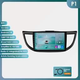 Hizpo 10.1" 2 Din Car Radio Carplay for Honda CRV 2012-2016 Android 13 GPS Navigation Multimedia Player Audio Stereo SWC BT 4G