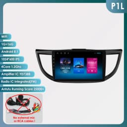 Hizpo 10.1" 2 Din Car Radio Carplay for Honda CRV 2012-2016 Android 13 GPS Navigation Multimedia Player Audio Stereo SWC BT 4G