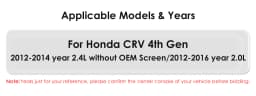 Hizpo 10.1" 2 Din Car Radio Carplay for Honda CRV 2012-2016 Android 13 GPS Navigation Multimedia Player Audio Stereo SWC BT 4G