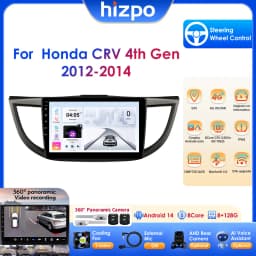 Hizpo 10.1" 2 Din Car Radio Carplay for Honda CRV 2012-2016 Android 13 GPS Navigation Multimedia Player Audio Stereo SWC BT 4G