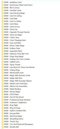 48 PCS World's Greatest Collection WGM Ambitious Card Card On Ceiling Dinner Table Magic Ring On Rope Routines Magic trick