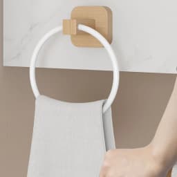 Wooden Toilet Towel Rack Wall-mounted Self-adhesive Paper Holder Roll Paper Stand Towel Ring Bathroom Accessories Set