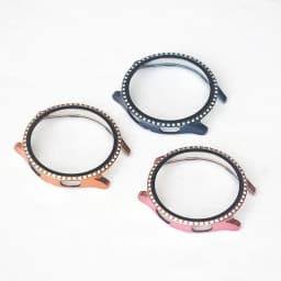Glass+Case for Samsung Galaxy watch 4 44mm 40mm Accessories Bling Diamond PC bumper Shell +Screen protector Galaxy watch4 cover