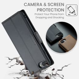 CaseMe Wallet Case for iPhone XS Max XR 8/7/6 Plus SE 2022 Magnetic Credit Card Holder Premium PU Leather Flip Case Cover