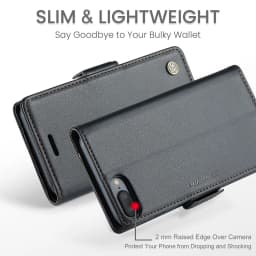 CaseMe Wallet Case for iPhone XS Max XR 8/7/6 Plus SE 2022 Magnetic Credit Card Holder Premium PU Leather Flip Case Cover