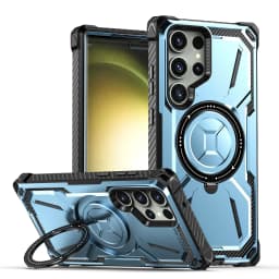 For Samsung Galaxy S25 S24 S23 S22 S21 Ultra Plus Case Metal Kickstand Magnetic Case with MagSafe, Heavy Duty Bumper Shockproof