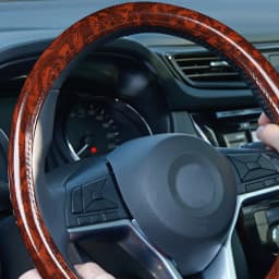 Car Steering Wheel Cover Non-Slip Soft Artificial Leather 38cm Wood Grain Steering Wheel Car Accessories