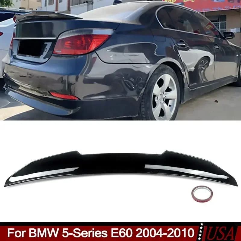 Rear Spoiler for BMW 5-Series E60 Sedan 528i 535i 2004-2010 Gloss Black Duckbill PSM Style Trunk Spoiler Lip
