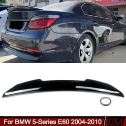 Rear Spoiler for BMW 5-Series E60 Sedan 528i 535i 2004-2010 Gloss Black Duckbill PSM Style Trunk Spoiler Lip