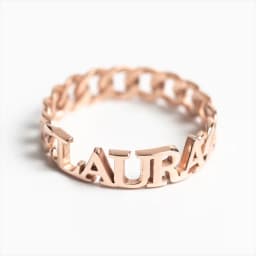 GoldButterfly Personalized Cuban Chain Name Ring Custom Curb Link Name Ring Men Women Stainless Steel Jewelry Gifts