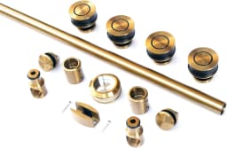 DIYHD 5FT 6.6FT Frameless Glass Shower Door Hardware Sliding Rail Shower Room Kit,Bronze
