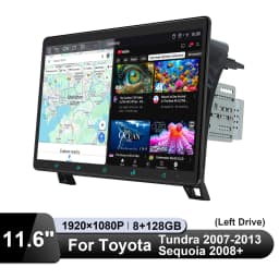 JOYING 11.6" Floating Screen Android Car Stereo for Toyota Tundra 2007-2013 & Sequoia 2008-2013 Wireless CarPlay Android Auto