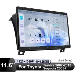 JOYING 11.6" Floating Screen Android Car Stereo for Toyota Tundra 2007-2013 & Sequoia 2008-2013 Wireless CarPlay Android Auto