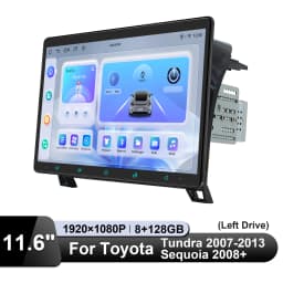 JOYING 11.6" Floating Screen Android Car Stereo for Toyota Tundra 2007-2013 & Sequoia 2008-2013 Wireless CarPlay Android Auto