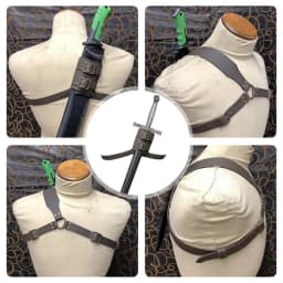 Vintage Medieval Swords Back Holster PU Leather Swords Strap Belt For Back Adjustable Shoulder Strap Swords Holder Weapons Case