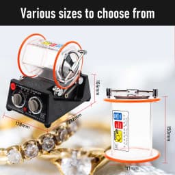 Mini Jewelry Polisher Tumbler with 3kg Capacity | KT6808 Machine and Glass Barrel for Jewelry Polishing