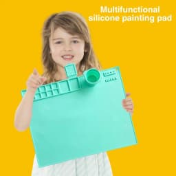 Silicone Painting Mat Drawing Pad With Palette Casting Molds Mat With Cup Washable Graffiti Silicone Sheet For Art Painting Clay