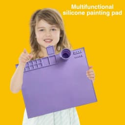 Silicone Painting Mat Drawing Pad With Palette Casting Molds Mat With Cup Washable Graffiti Silicone Sheet For Art Painting Clay