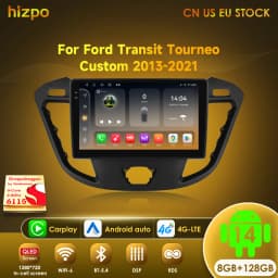 Hizpo 8G 128G Android Auto Carplay Car Radio For Ford Transit Tourneo Custom 2013-2021 Multimedia Video Player Navigation GPS BT