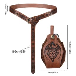 Medieval Leather Belt Medieval Knight Costume Reusable Renaissance Accessories Medieval Costume For Men Kids Women