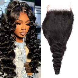 Loose Wave Lace Closure 4x4 PrePlucked With Baby Hair Natural 100%Human Hair Soft Brazilian Virgin Hair Ali Sky Cheap Wholesale