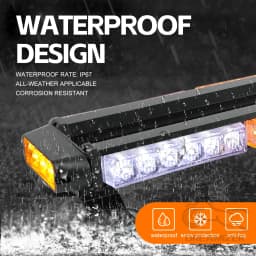 54 LEDs Flashing Strobe Warning Light Bar Double Side Amber White Emergency Alarm Lamp With Magnetic for Car Trailer Roof Safety