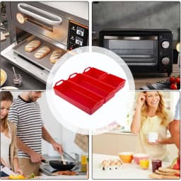 Nonstick Bakeware Set Of 4 Baking Tray Pan In Silicone Oven Microwave Cooking Silicone Liners For Wings Hot Dogs Vegetables Cake