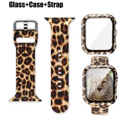 Glass+Cover+Strap for Apple Watch Case 44mm 40mm 41mm 45mm 42mm 38mm sport Silicone bracelet iwatch series 9 8 7 6 5 4 3 SE Band