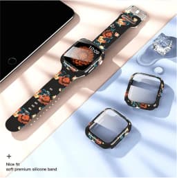 Glass+Cover+Strap for Apple Watch Case 44mm 40mm 41mm 45mm 42mm 38mm sport Silicone bracelet iwatch series 9 8 7 6 5 4 3 SE Band