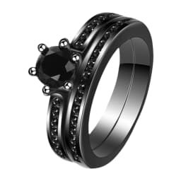 Couple Engagement Ring Commitment Wedding Ring 8MM Stainless Steel Recessed Mysterious Simple Black ring Valentine's Day Gift