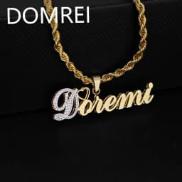 DOREMI Double Name Multi Color Stainless Steel Custom Jewelry 3D Necklace Hip Hop Nameplate Mother Gift Jewelry Necklace