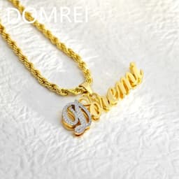 DOREMI Double Name Multi Color Stainless Steel Custom Jewelry 3D Necklace Hip Hop Nameplate Mother Gift Jewelry Necklace