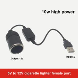 USB To Car Lighter Adapter Connector Cable USB Adapter Plug Socket Wired Controller Plug 5V To 12V Converter Extension Cord